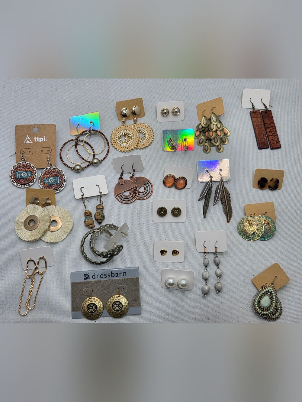 HUGE ​58pc Vintage & Modern Jewelry Lot CHICO'S BELK J CREW Necklace Earrin TOBI - Picture 12 of 16